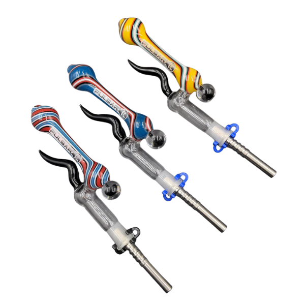 Pulsar Dab Straw / High End Horned 10mm Quartz 7in